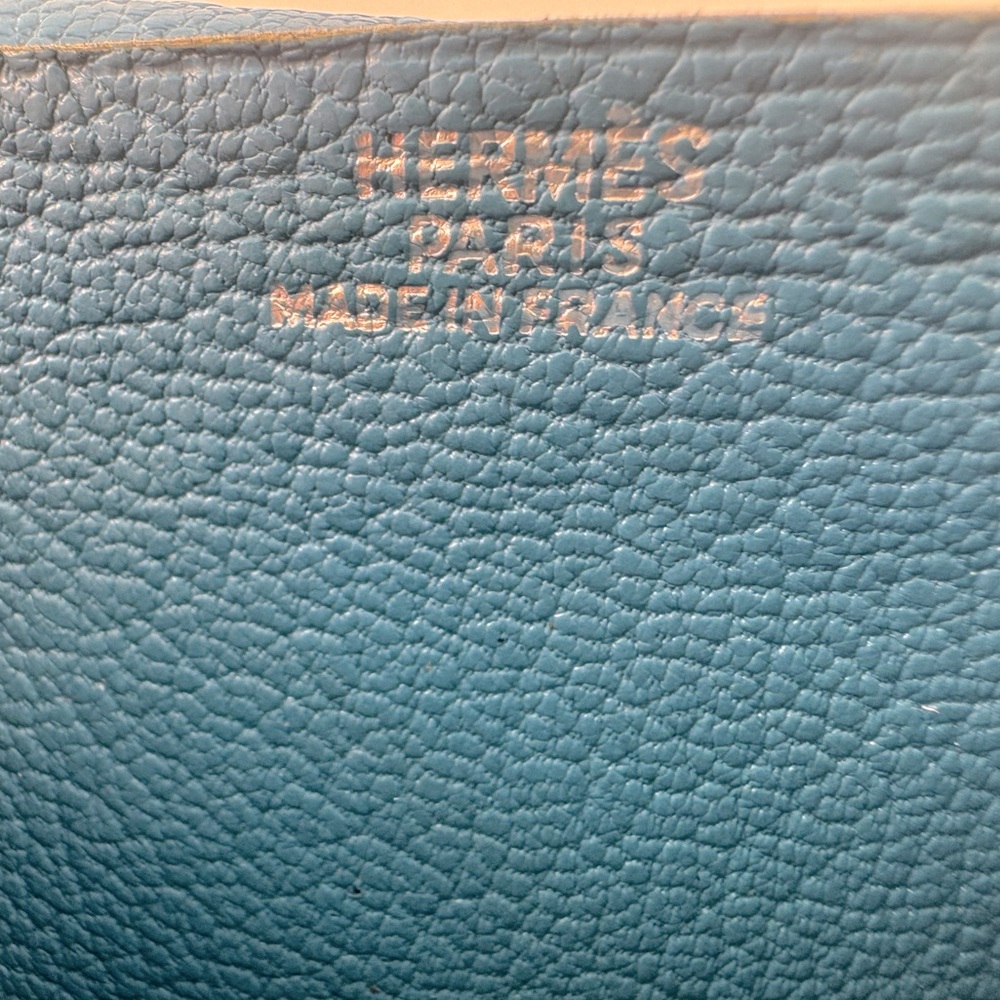 Hermès Béarn Wallet Bleu Paon Epsom Leather Palladium 2007 Hermès wallet AUTH - Picture 6 of 16
